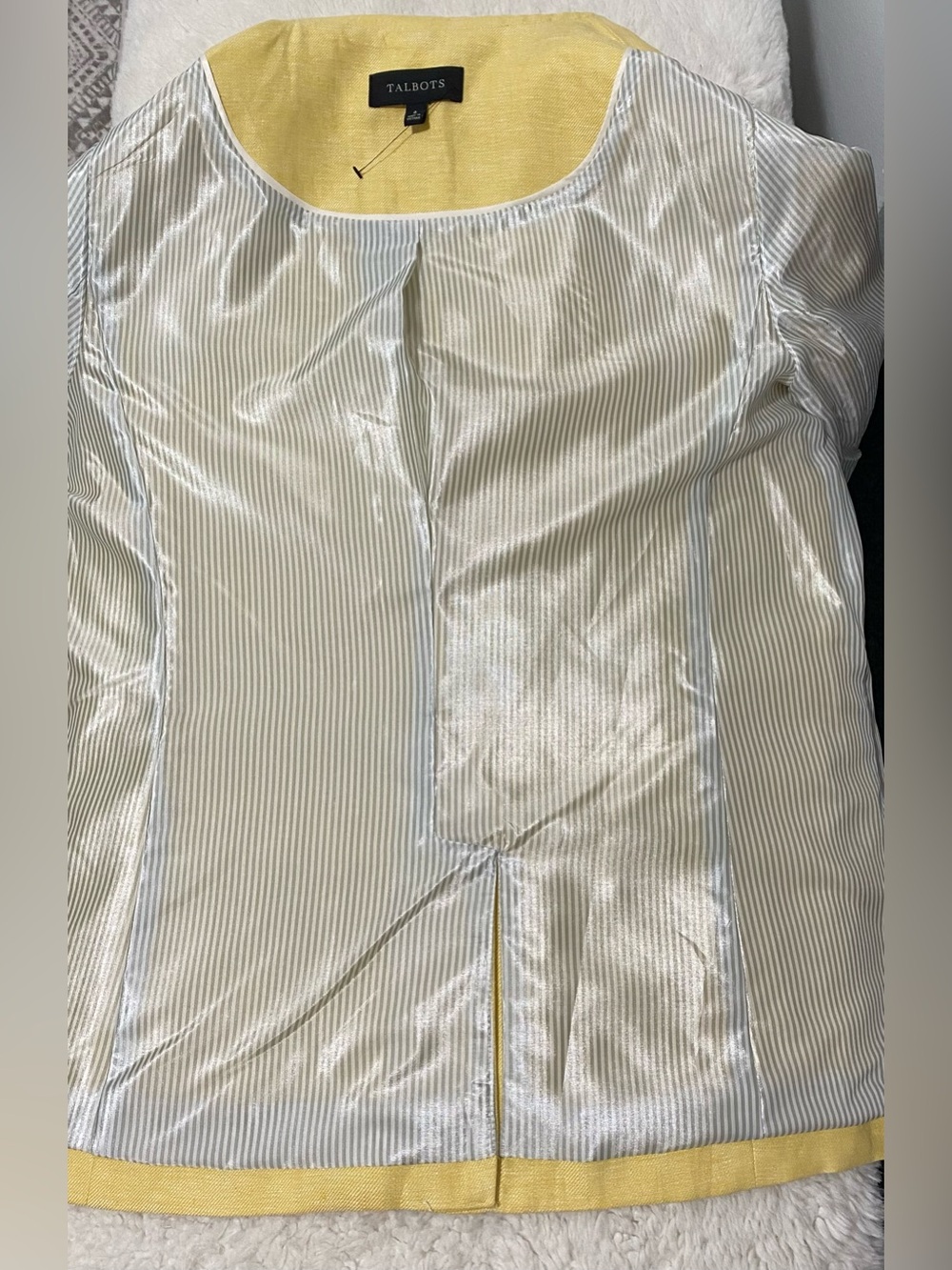 Talbots Yellow Linen Single-Button Blazer - Picture 16 of 16